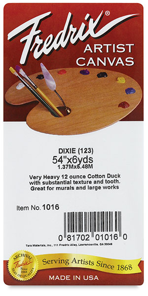Style 123 Dixie Primed Cotton Canvas, Roll
