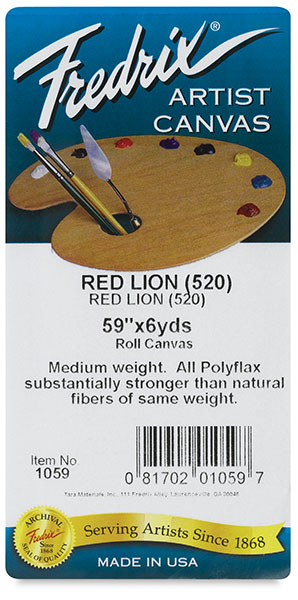 Style 520 Polyflax Acrylic Primed Red Lion Canvas, Roll
