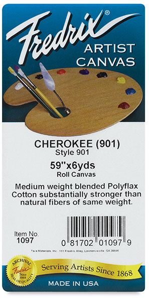 Style 901 Polyflax Acrylic Primed Cherokee Portrait Cotton Canvas, Roll