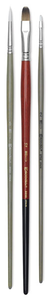 Acrylic Artist Grade Brushes, Set of 3