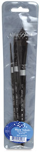 Black Velvet Watercolor Brushes, Set of 3