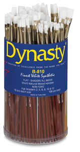 Finest White Synthetic Flat Shader, 108 Brush Assortment