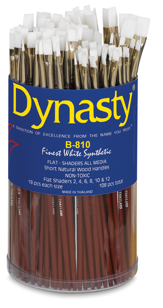 Finest White Synthetic Flat Shader, 108 Brush Assortment
