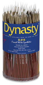 Finest White Synthetic Round, 144 Brush Assortment