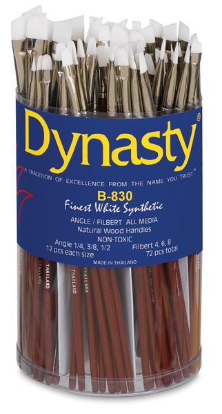 Finest White Synthetic Angle and Filbert, 72 Brush Assortment