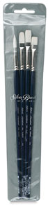 Bristlon Synthetic Bristle Brushes for Oil/Acrylic, Set of 4
