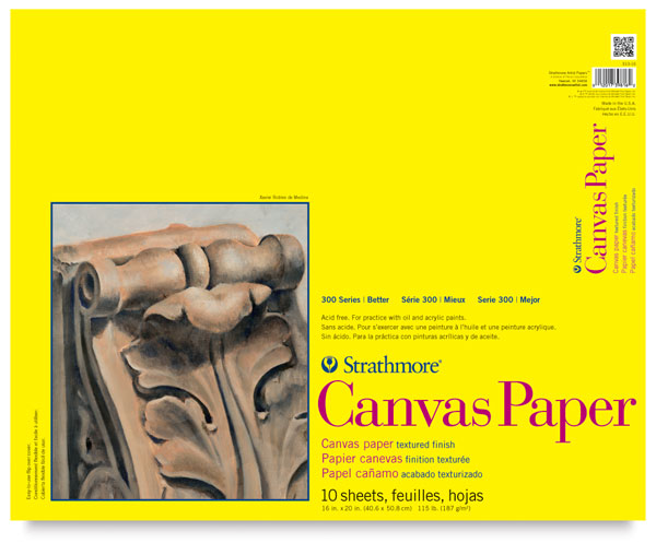 Canvas Paper Pad, 10 Sheets 16" × 20"
