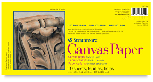 Canvas Paper Pad, 10 Sheets 6" × 12"