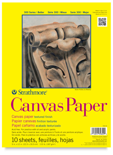 Canvas Paper Pad, 10 Sheets 9" × 12"