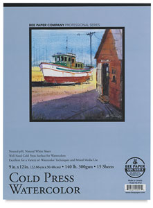Watercolor Paper Pad, 15&nbsp;Sheets, 140&nbsp;lb