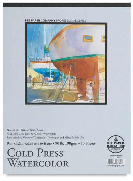 Watercolor Paper Pad, 15 Sheets, 90 lb