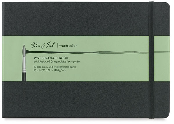 Watercolor Book, 20 Sheets 8" × 5½" Landscape