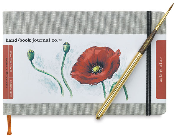 Watercolor Travel Journal  with FREE Travel Brush 