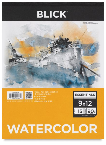 Watercolor Pad, 15 Sheets, Tapebound