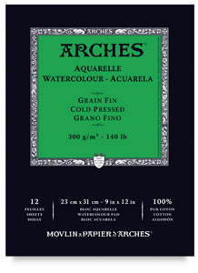Arches Watecolor Pad, Cold Press, 9" &times; 12"