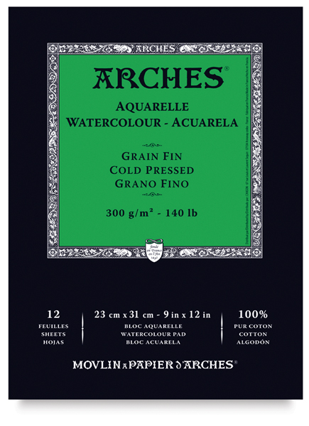 Arches Watecolor Pad, Cold Press, 9" &times; 12"