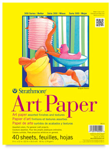 Colored Art Paper, 40 Sheet Pad 9" × 12"