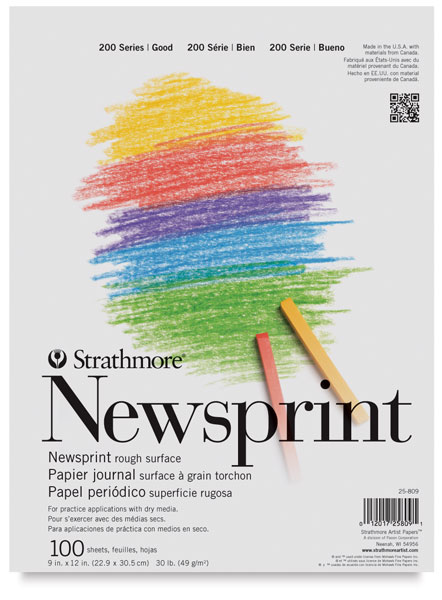 Newsprint Pad, 100 Sheets 9" × 12"