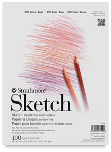 Sketch Pad, 100 Sheets Tape Bound, Top