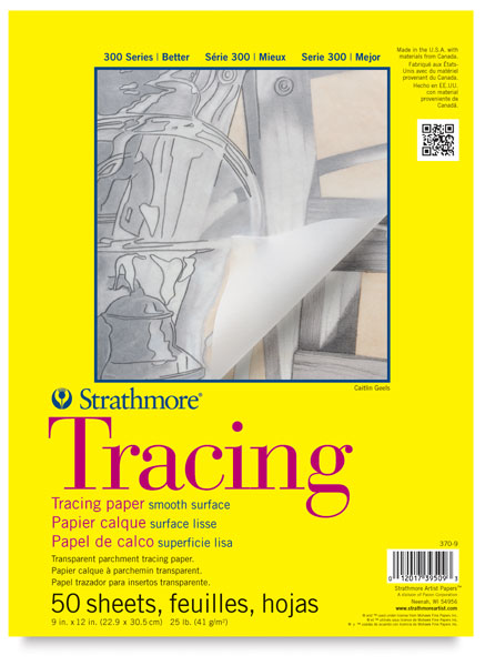 Tracing Paper Pad, 50 Sheets 9" × 12"