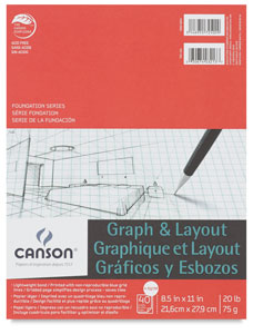 Graph Pad, 4" &times; 4" Grid, 40 Sheets