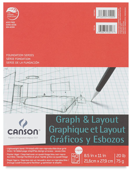 Graph Pad, 4" &times; 4" Grid, 40 Sheets