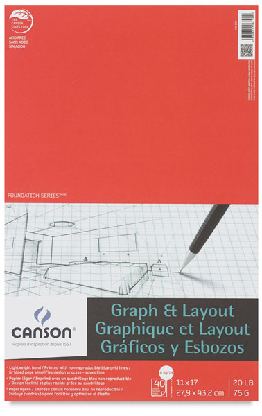 Graph Pad, 8" &times; 8" Grid, 40 Sheets