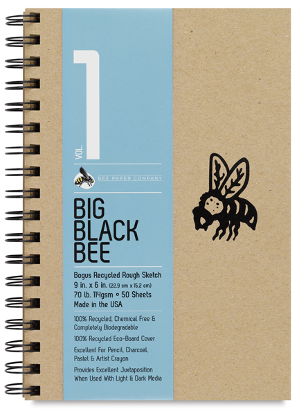 Bogus Recycled Rough Sketchbooks, 50 sheets, 9" x 6"