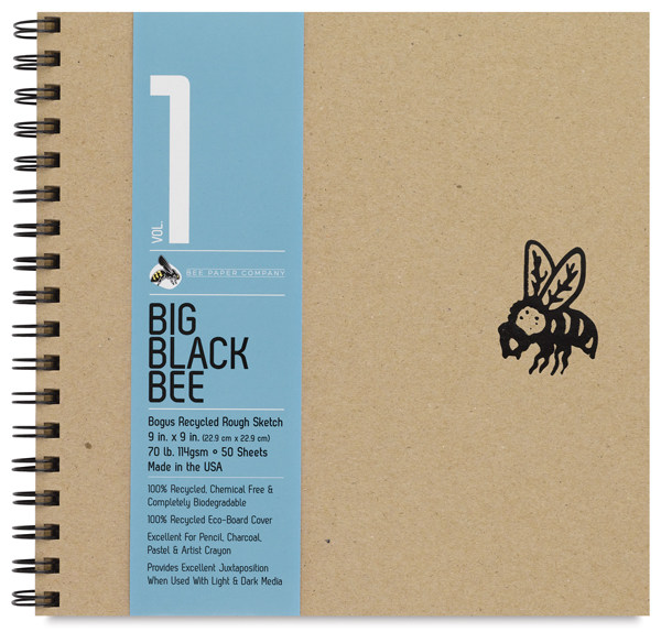 Bogus Recycled Rough Sketchbooks, 50 sheets, 9" x 9"