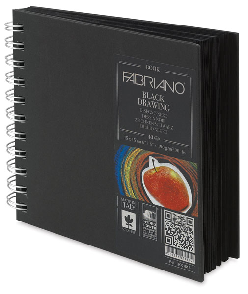 Sketchbook, Black Hardcover, 6" x 6