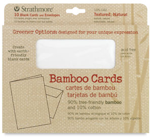 Bamboo Cards and Envelopes, Box of 10 Textured, Natural