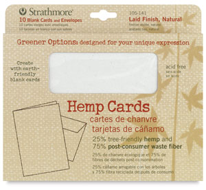 Hemp Cards and Envelopes, Box of 10 Laid Finish, Natural