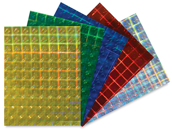 Plaid Holographic Self-Adhesive Paper