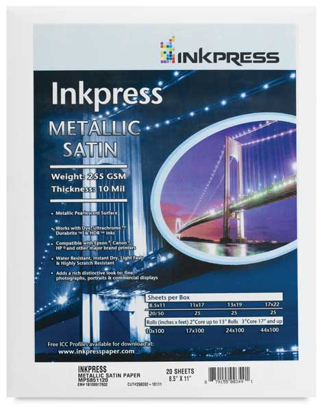 Inkpress Metallic Satin, Pkg of 20