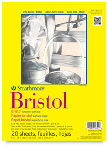 Smooth Bristol Pad, 20 sheets 9" × 12"