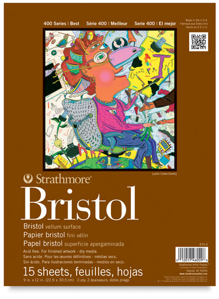 Vellum Bristol Pad, 15 Sheets 9" × 12"