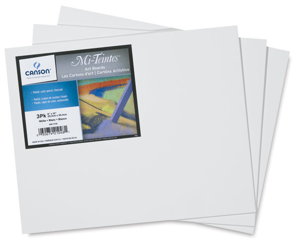 Mi-Teintes Board, White, Pkg of 3