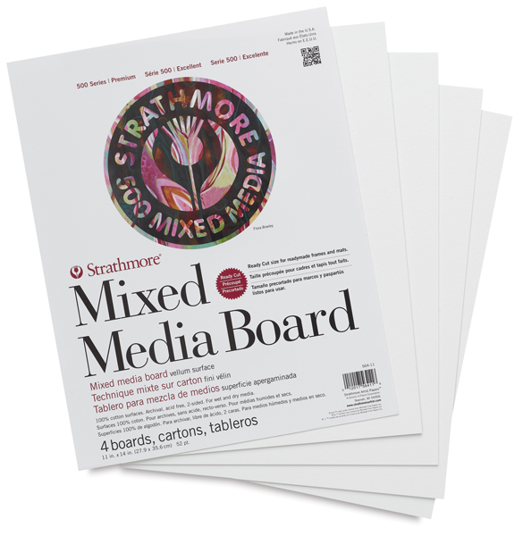 500 Series Mixed Media Boards, Pkg of 4, 11" &times; 14"