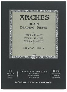 Drawing Pad,Extra White, 16 Sheets