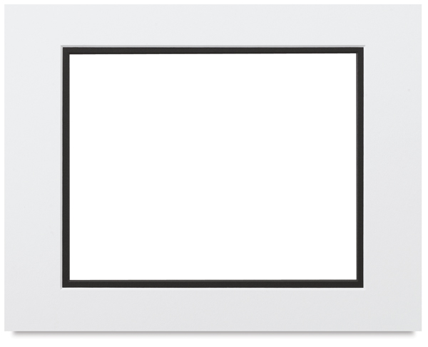 Pre-Cut Double Mat, Vivid White w/Deep Black