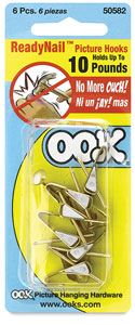 ReadyNail Picture Hooks, Pkg of 6