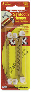 Large ReadyNail Sawtooth Hangers, Pkg of 3