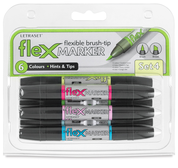 Flexible Brush-Tip Markers, Set 4