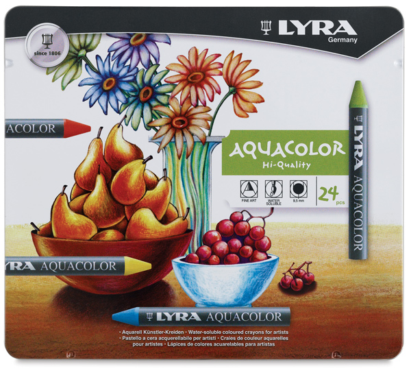 Water-Soluble Crayons, Set of 24 Colors