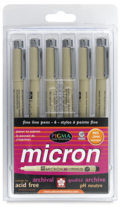 Set of 6, Size 005 Assorted Colors