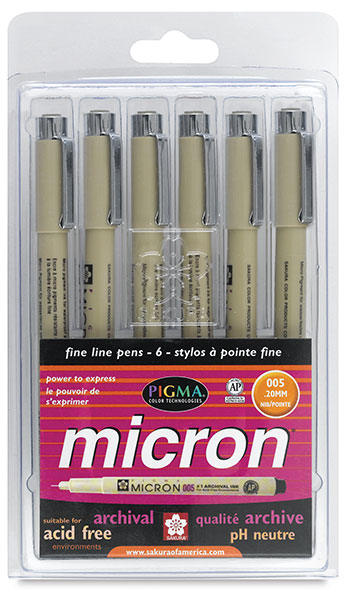 Set of 6, Size 005 Assorted Colors