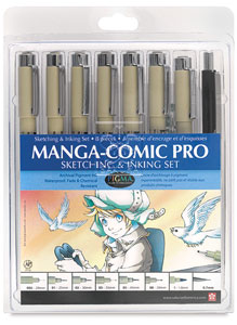 Manga Comic Pro Set, 8 Pieces
