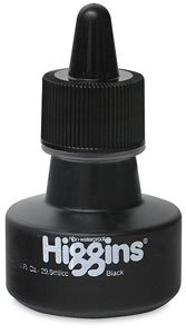 Black Non-Waterproof Calligraphy Ink, 1 oz Bottle
