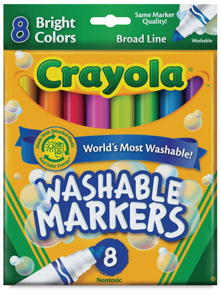 Set of 8, Bright Colors, Broad Tips