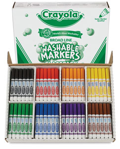 Classpack of 200 Assorted Colors, Broad Tips